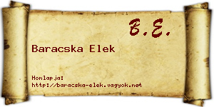 Baracska Elek névjegykártya